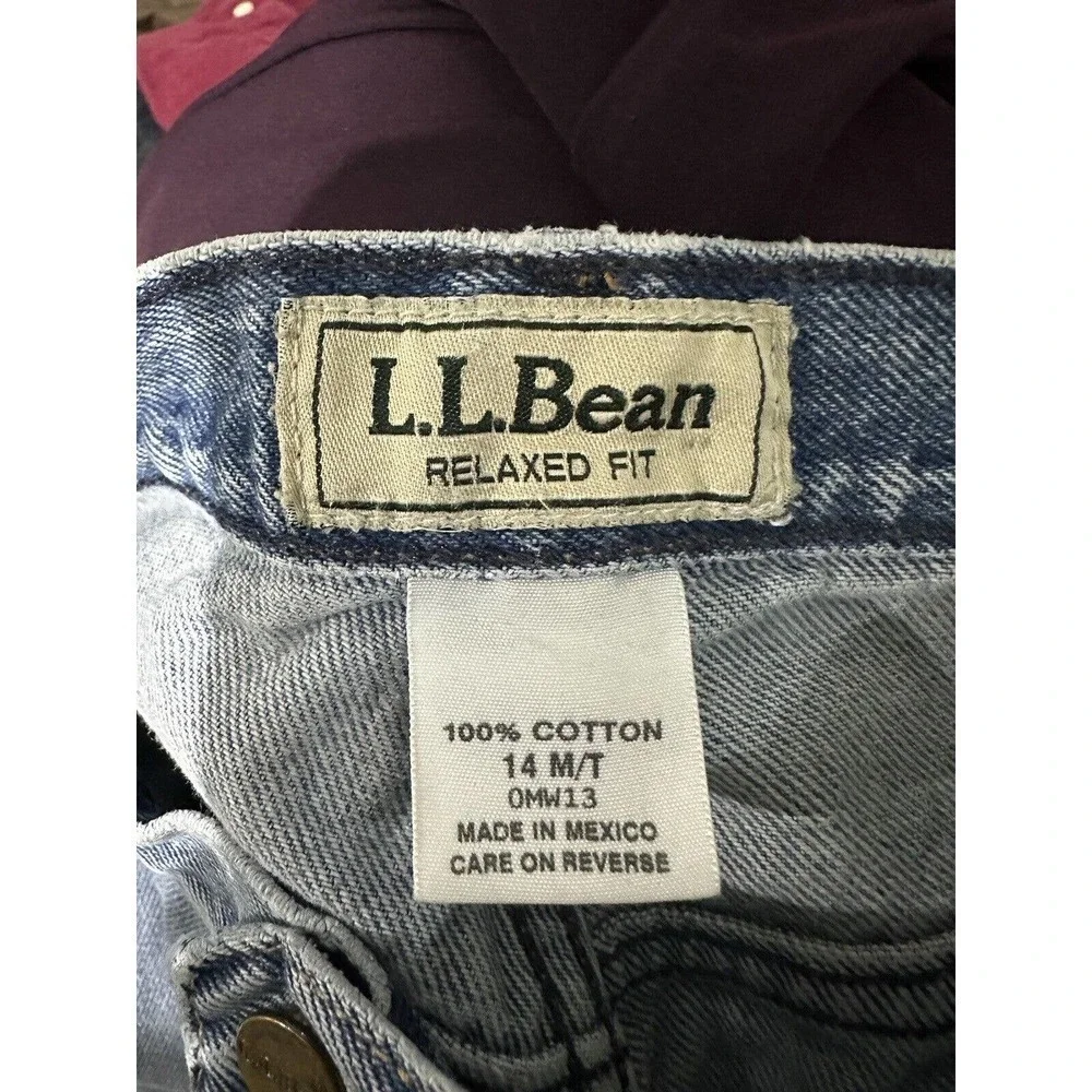 Vtg 90’s L.L Bean Jeans Relaxed Fit Women Sz 14 Tall Grunge Distressed Baggy‌ - Picture 12 of 12